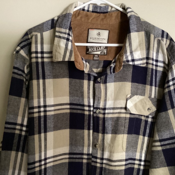 MENS 2XL LEGENDARY WHITE TAILS FLANNEL SHIRT - Picture 3 of 10